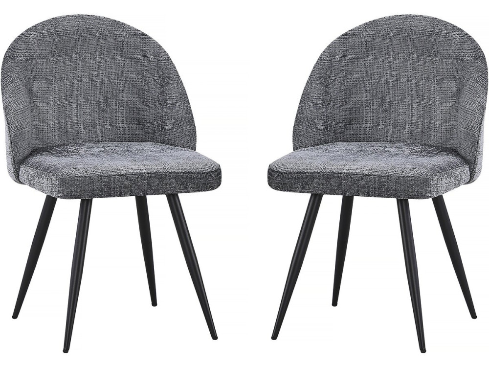 Juego de 2 sillas tapizadas "Samuel" - 53 x 51 x 82 cm - Gris