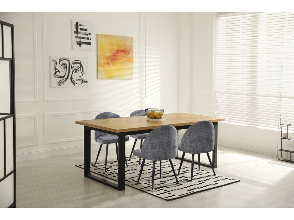 Juego de 2 sillas tapizadas "Samuel" - 53 x 51 x 82 cm - Gris