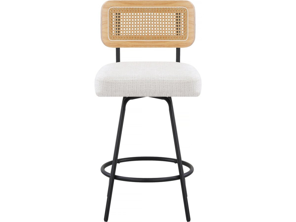 Juego de 2 tronas tapizadas en tela "Wilfried" - 51 x 44 x 95 cm - Beige