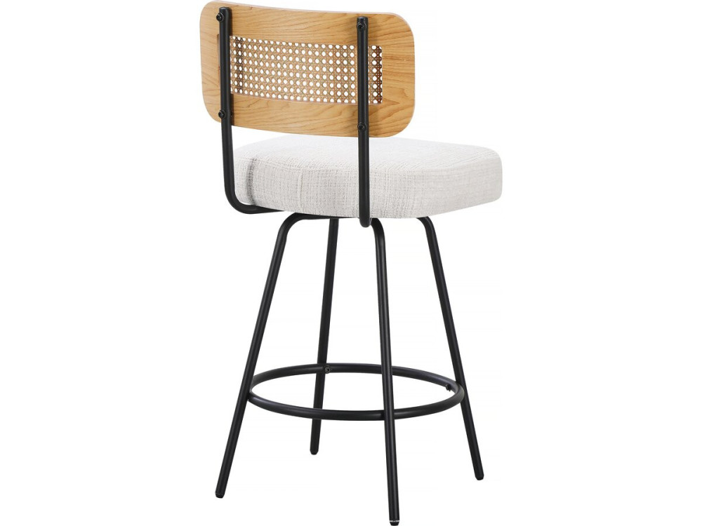 Juego de 2 tronas tapizadas en tela "Wilfried" - 51 x 44 x 95 cm - Beige