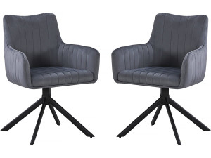 Juego de 2 sillas tapizadas "Pharell" - 60 x 61 x 91 cm - Gris