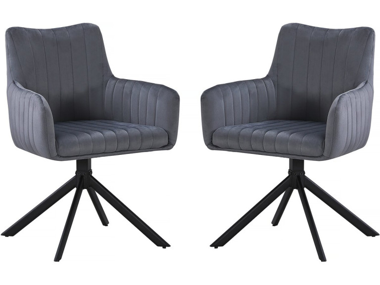 Juego de 2 sillas tapizadas "Pharell" - 60 x 61 x 91 cm - Gris
