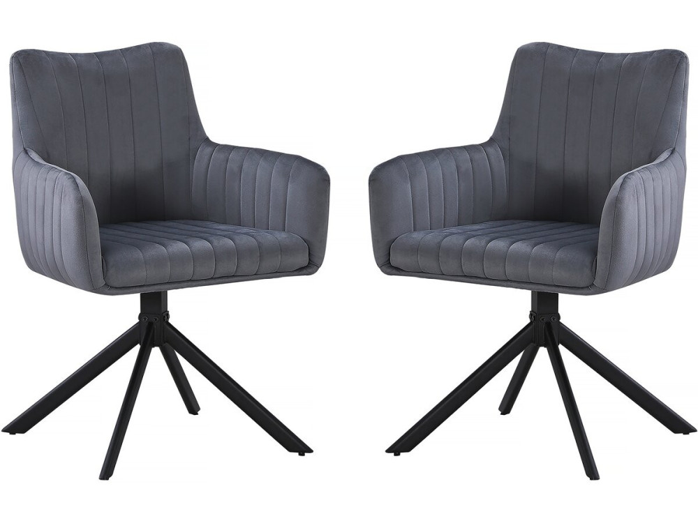 Juego de 2 sillas tapizadas "Pharell" - 60 x 61 x 91 cm - Gris