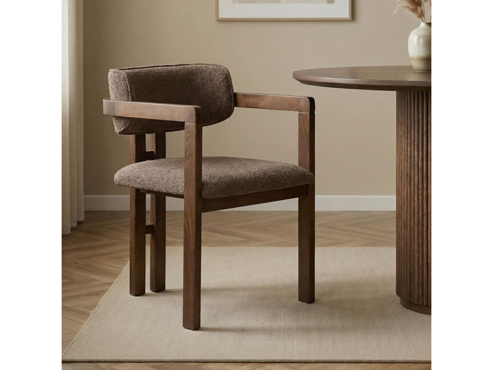 Silla de madera "Toscana" - 54 x 54 x 76 cm - Marrón / Nogal oscuro