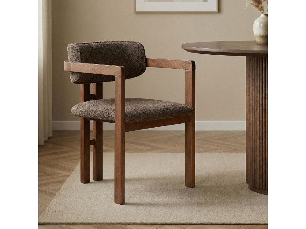 Silla de madera "Toscana" - 54 x 54 x 76 cm - Marrón / Nogal