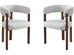 Lote de 2 sillas de comedor "Opale" con reposabrazos - Gris claro