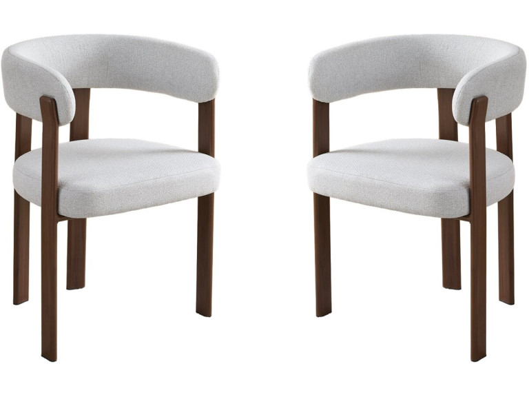 Lote de 2 sillas de comedor "Opale" con reposabrazos - Gris claro