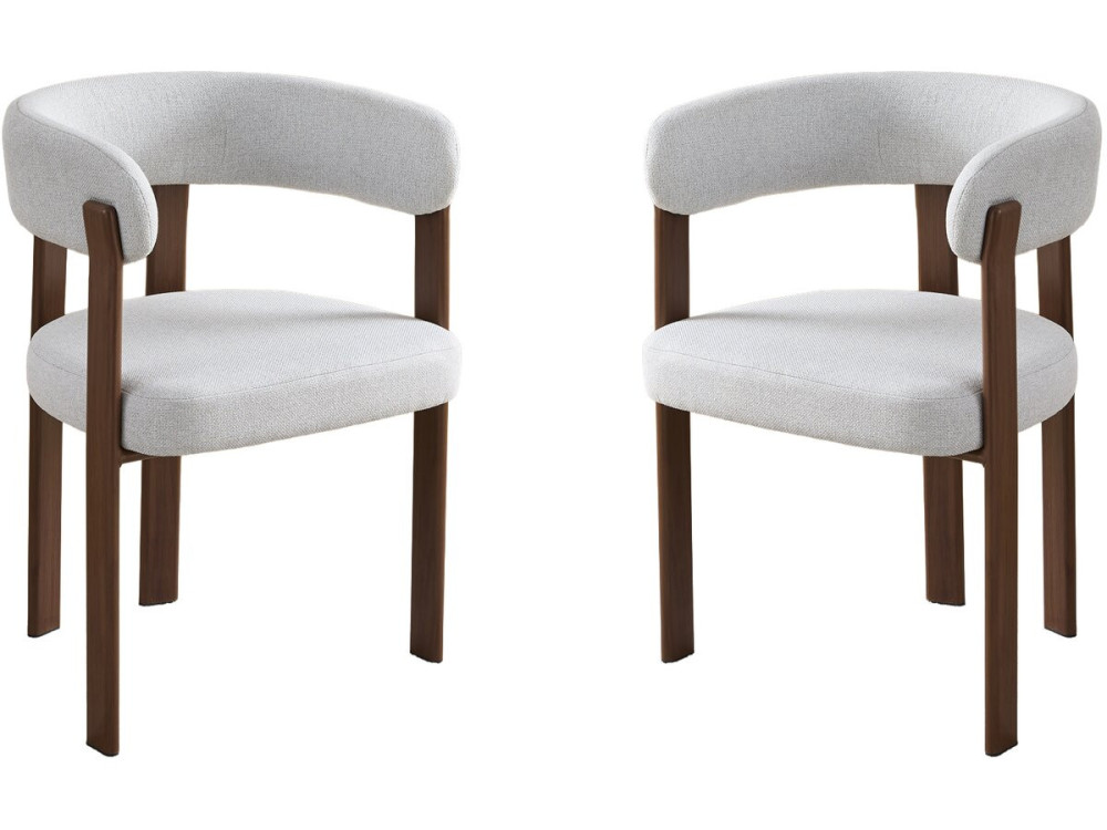 Lote de 2 sillas de comedor "Opale" con reposabrazos - Gris claro