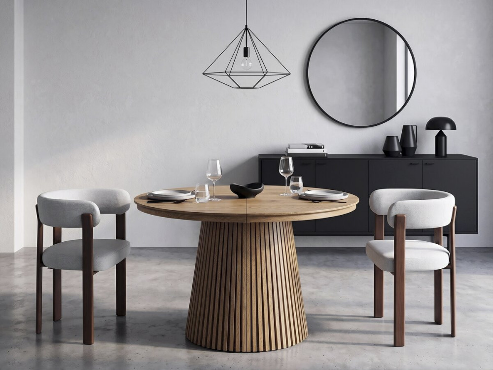 Lote de 2 sillas de comedor "Opale" con reposabrazos - Gris claro