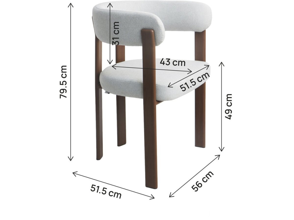 Lote de 2 sillas de comedor "Opale" con reposabrazos - Gris claro