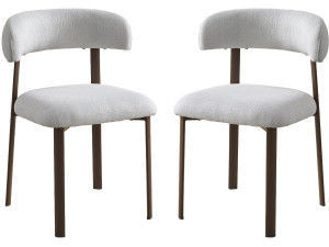 Lote de 2 sillas de comedor "Aurea" imitación madera - Gris claro