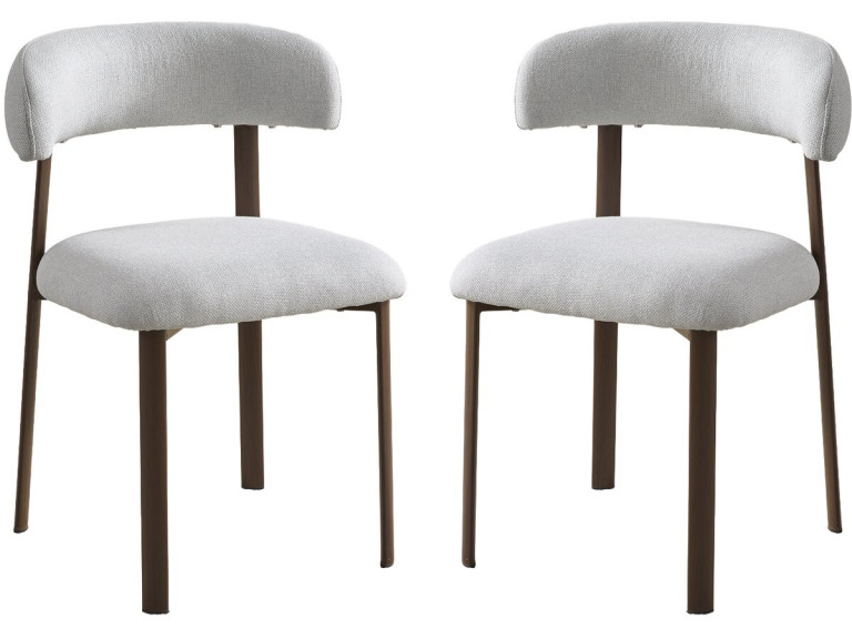 Lote de 2 sillas de comedor "Aurea" imitación madera - Gris claro
