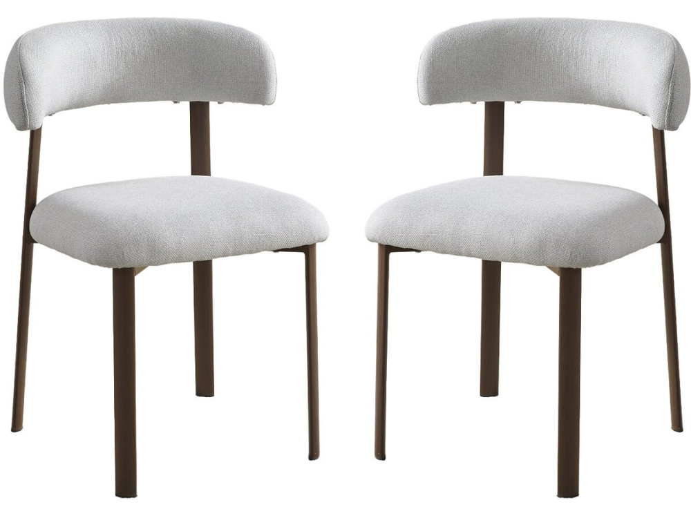Lote de 2 sillas de comedor "Aurea" imitación madera - Gris claro