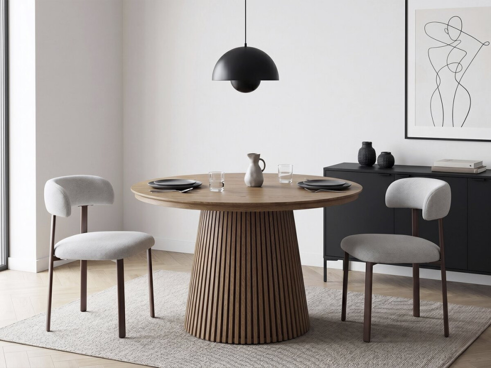 Lote de 2 sillas de comedor "Aurea" imitación madera - Gris claro