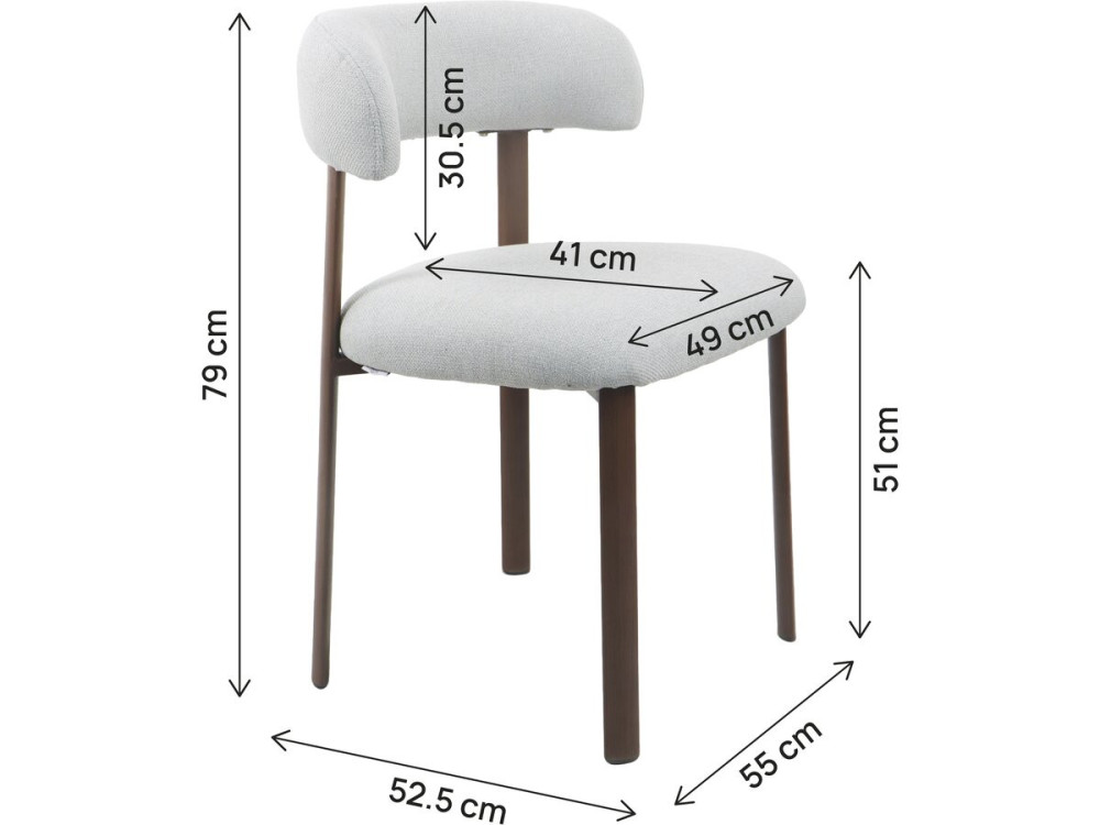 Lote de 2 sillas de comedor "Aurea" imitación madera - Gris claro