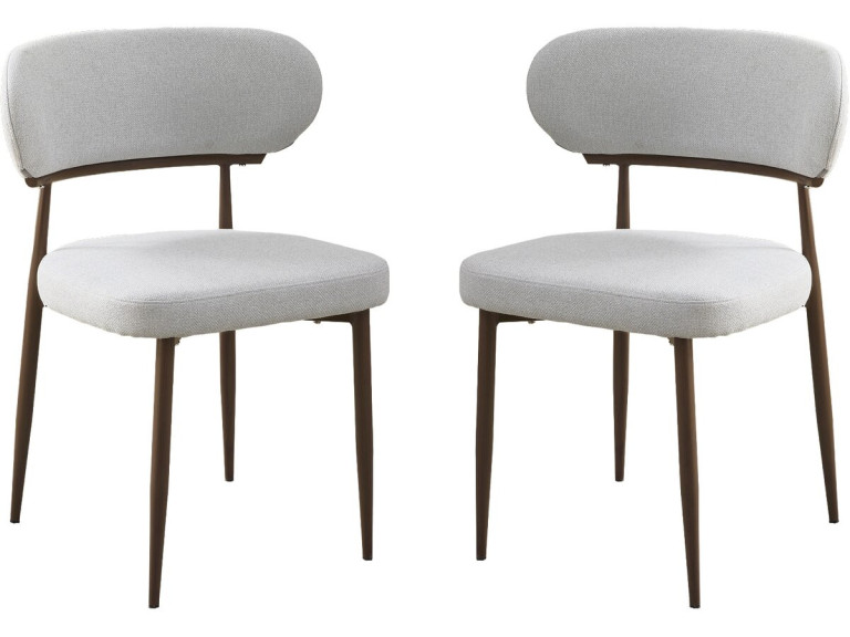 Lote de 2 sillas de comedor "Elora" imitación madera - Gris claro