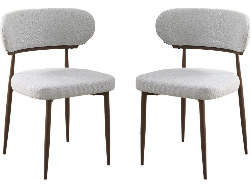 Lote de 2 sillas de comedor "Elora" imitación madera - Gris claro