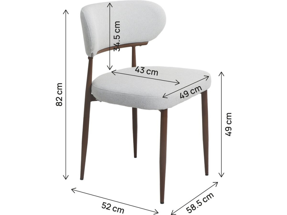 Lote de 2 sillas de comedor "Elora" imitación madera - Gris claro