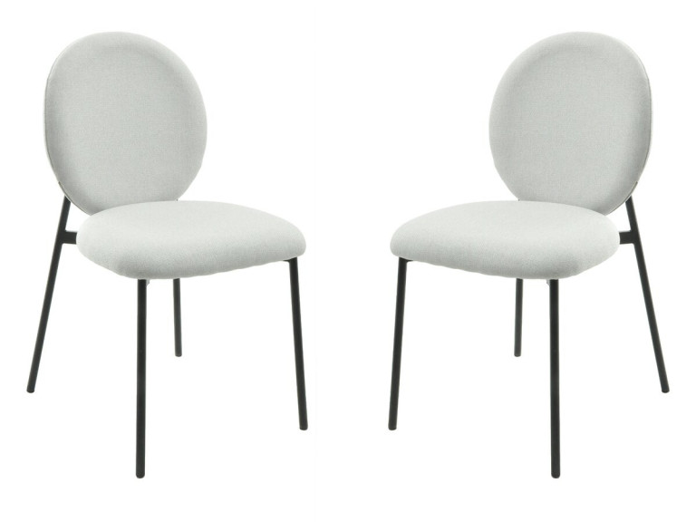 Lote de 2 sillas de comedor de metal "Perla" - Gris claro
