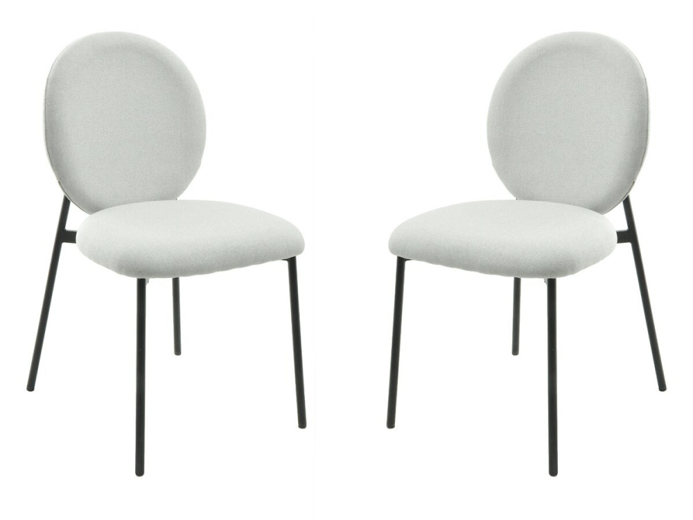 Lote de 2 sillas de comedor de metal "Perla" - Gris claro