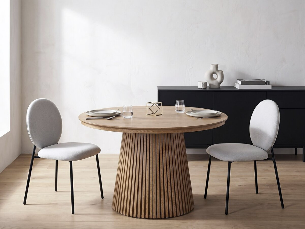 Lote de 2 sillas de comedor de metal "Perla" - Gris claro