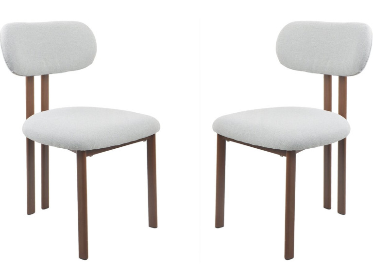 Lote de 2 sillas de comedor "Veralia" imitación madera - Gris claro