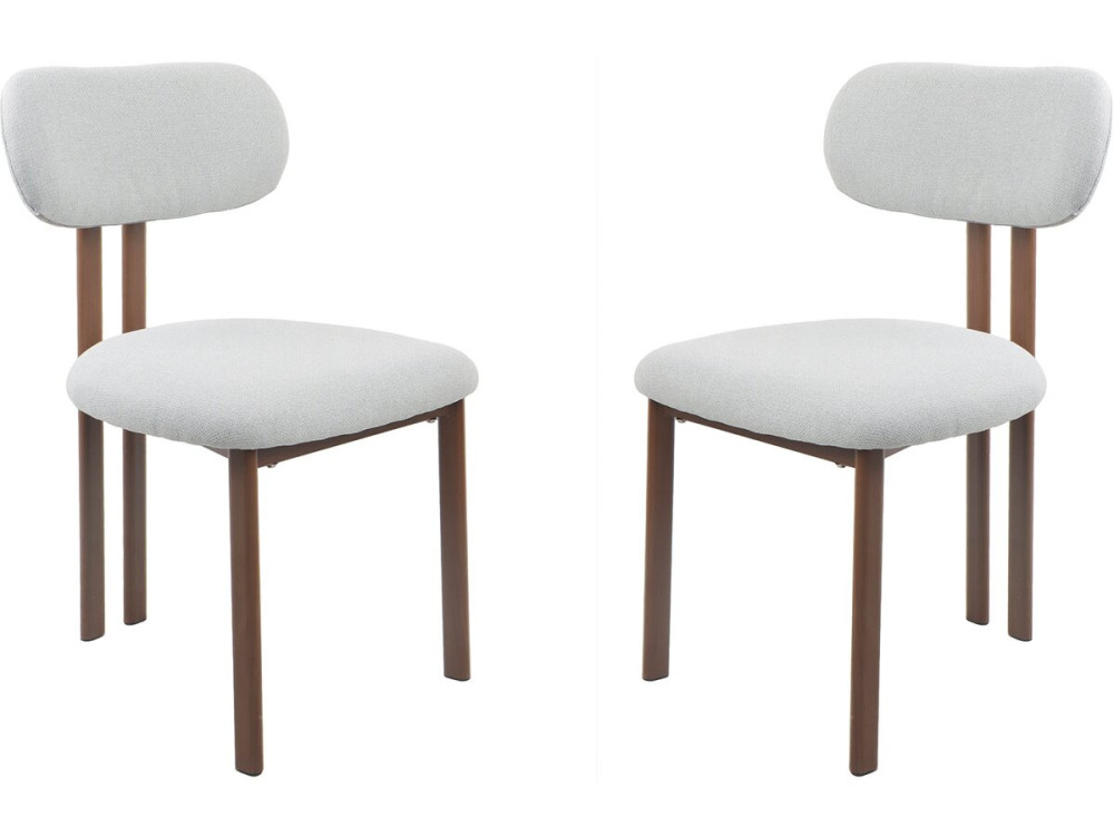 Lote de 2 sillas de comedor "Veralia" imitación madera - Gris claro