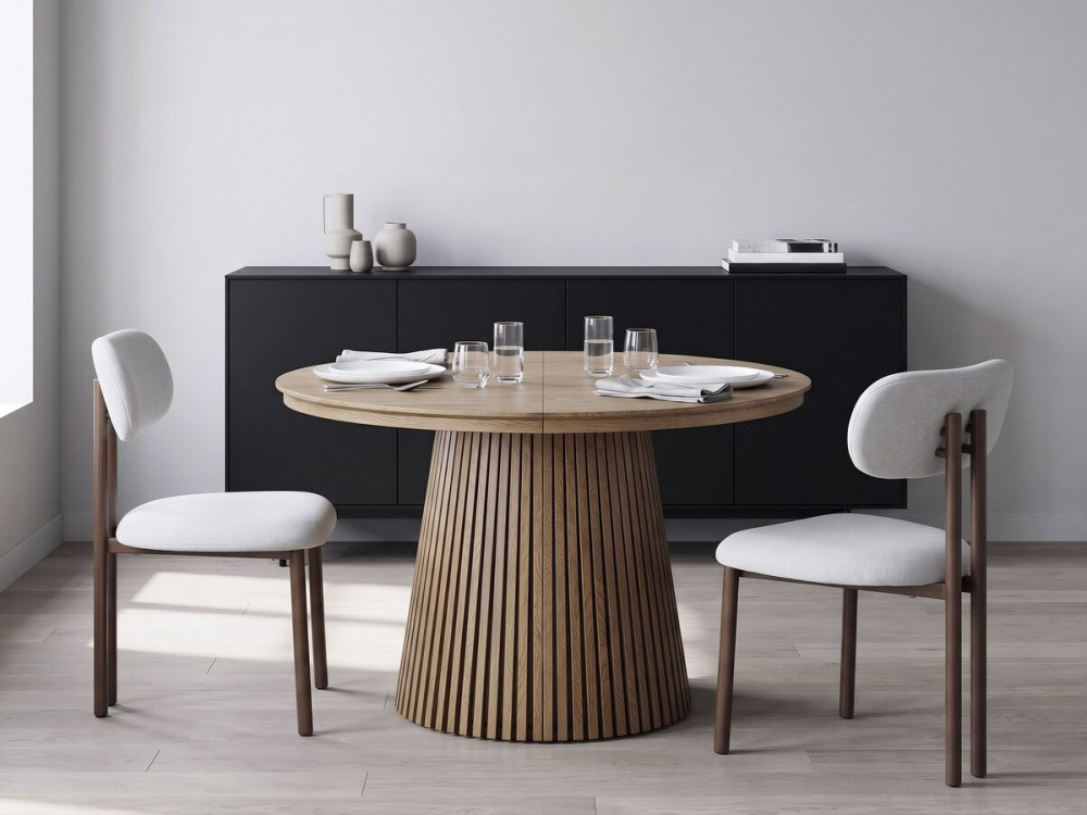 Lote de 2 sillas de comedor "Veralia" imitación madera - Gris claro
