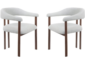 Lote de 2 sillas de comedor "Serelia" imitación madera - Gris claro