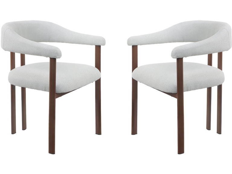 Lote de 2 sillas de comedor "Serelia" imitación madera - Gris claro