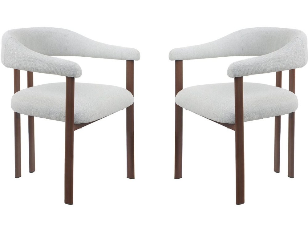 Lote de 2 sillas de comedor "Serelia" imitación madera - Gris claro