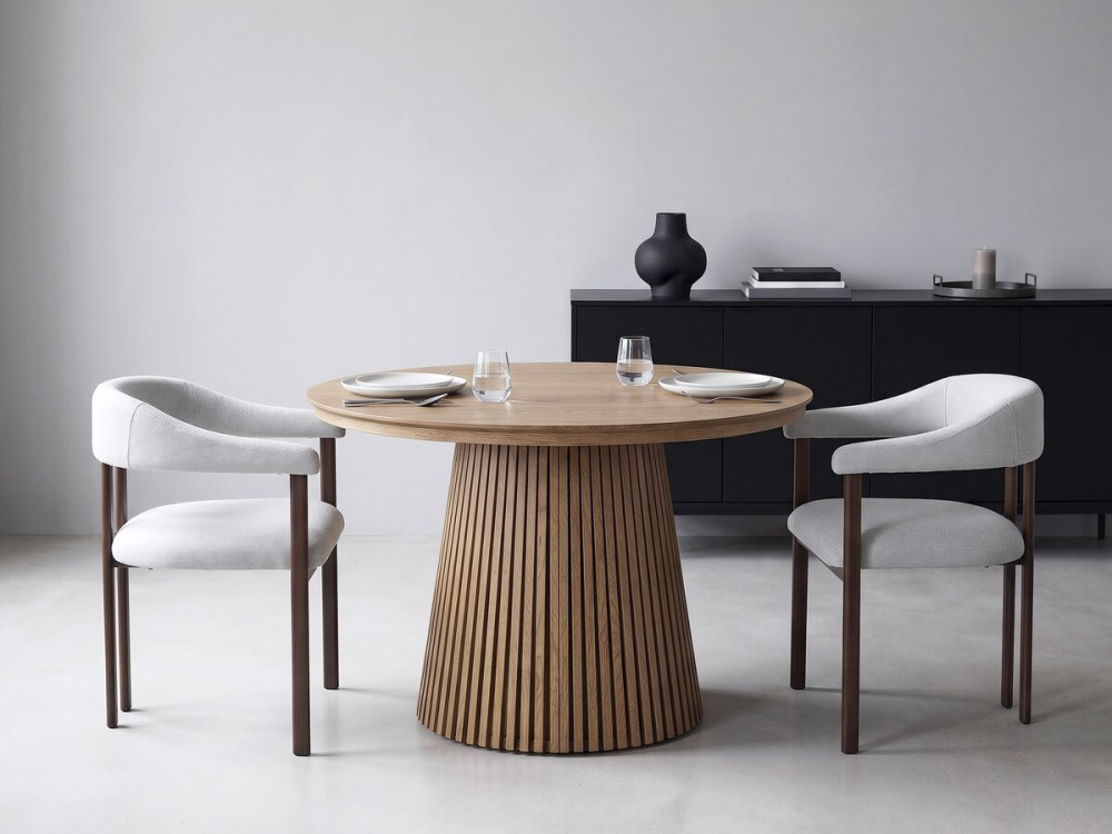 Lote de 2 sillas de comedor "Serelia" imitación madera - Gris claro