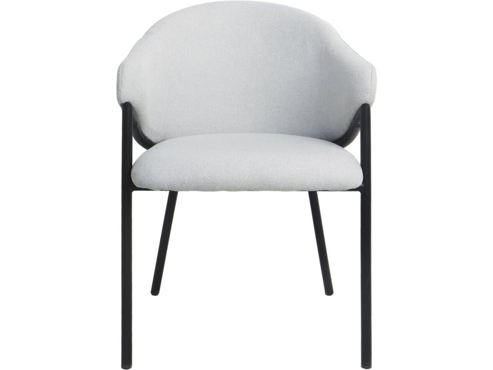 Lote de 2 sillas de comedor de tela y metal "Auralis" - Gris claro
