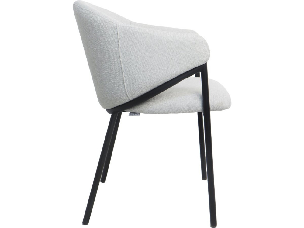 Lote de 2 sillas de comedor de tela y metal "Auralis" - Gris claro