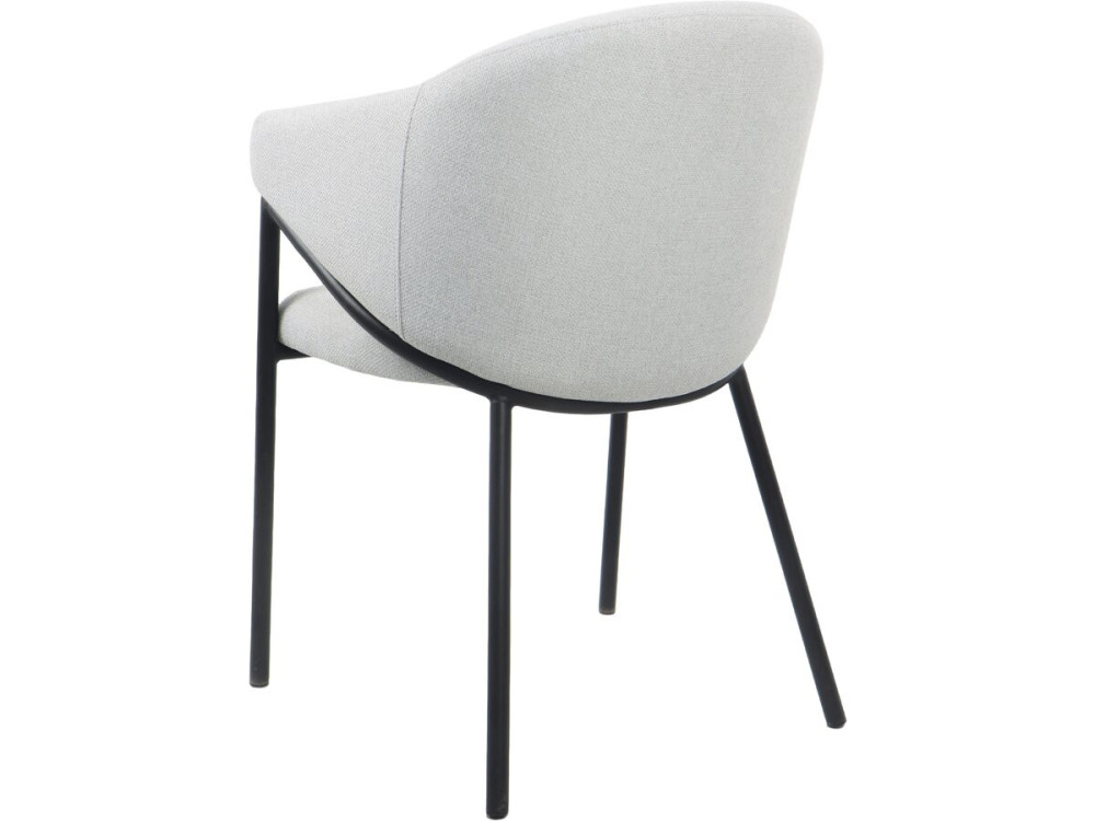 Lote de 2 sillas de comedor de tela y metal "Auralis" - Gris claro