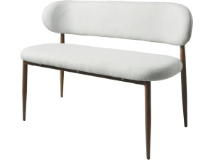Banco de tela - 110 cm - "Sélène" - 3 plazas - Gris claro y marrón