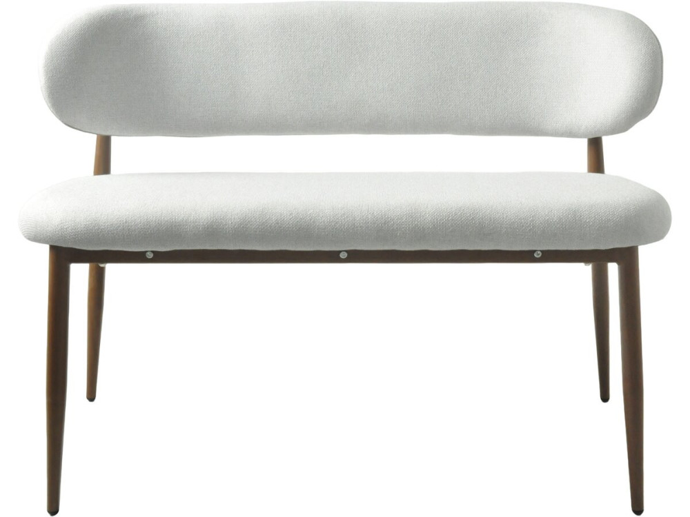 Banco de tela - 110 cm - "Sélène" - 3 plazas - Gris claro y marrón