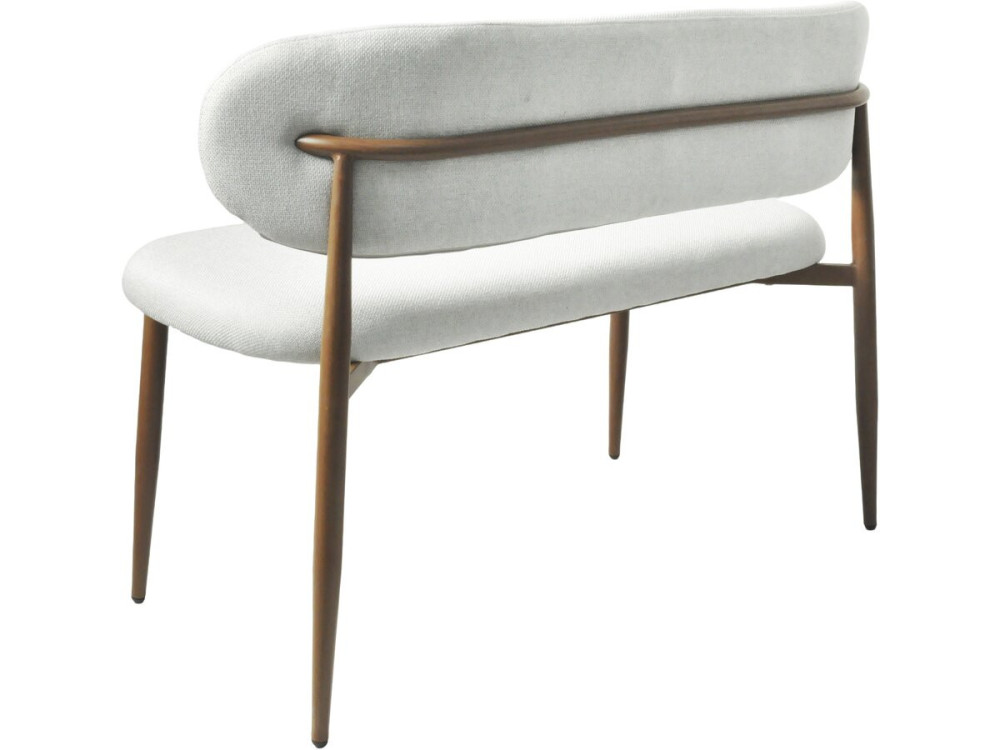 Banco de tela - 110 cm - "Sélène" - 3 plazas - Gris claro y marrón