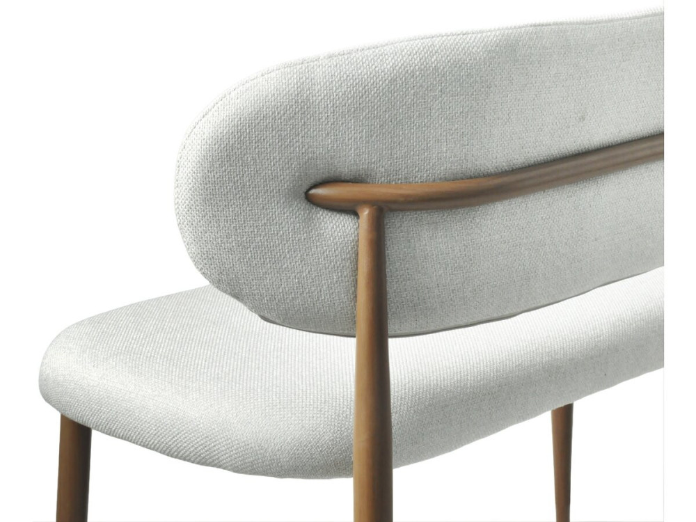 Banco de tela - 110 cm - "Sélène" - 3 plazas - Gris claro y marrón