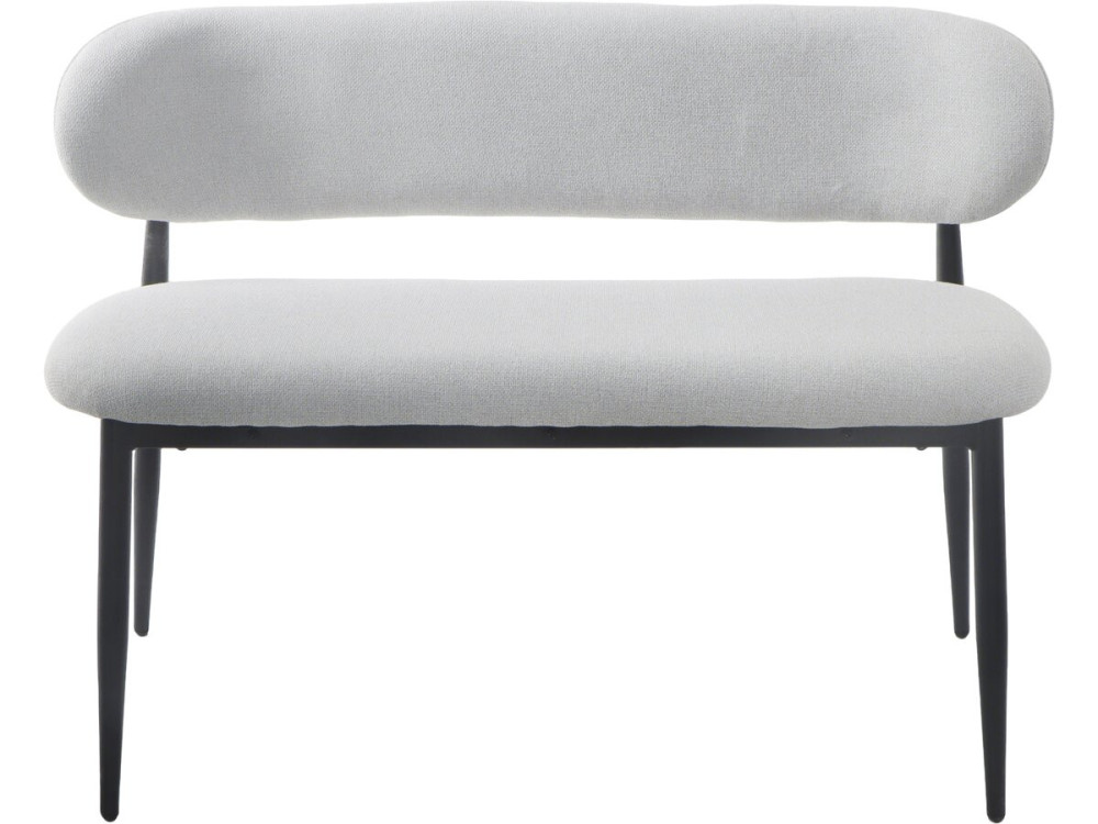 Banco de tela - 110 cm - "Sélène" - 3 plazas - Gris claro y Negro