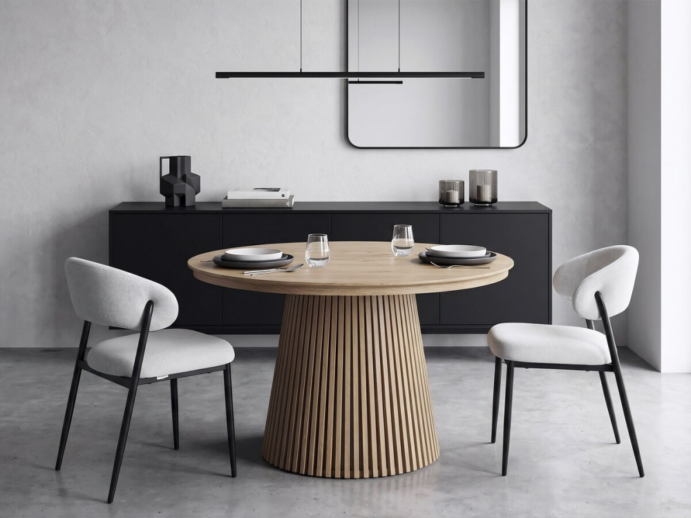 Lote de 2 sillas de comedor de tela y metal «Edena» - Gris claro