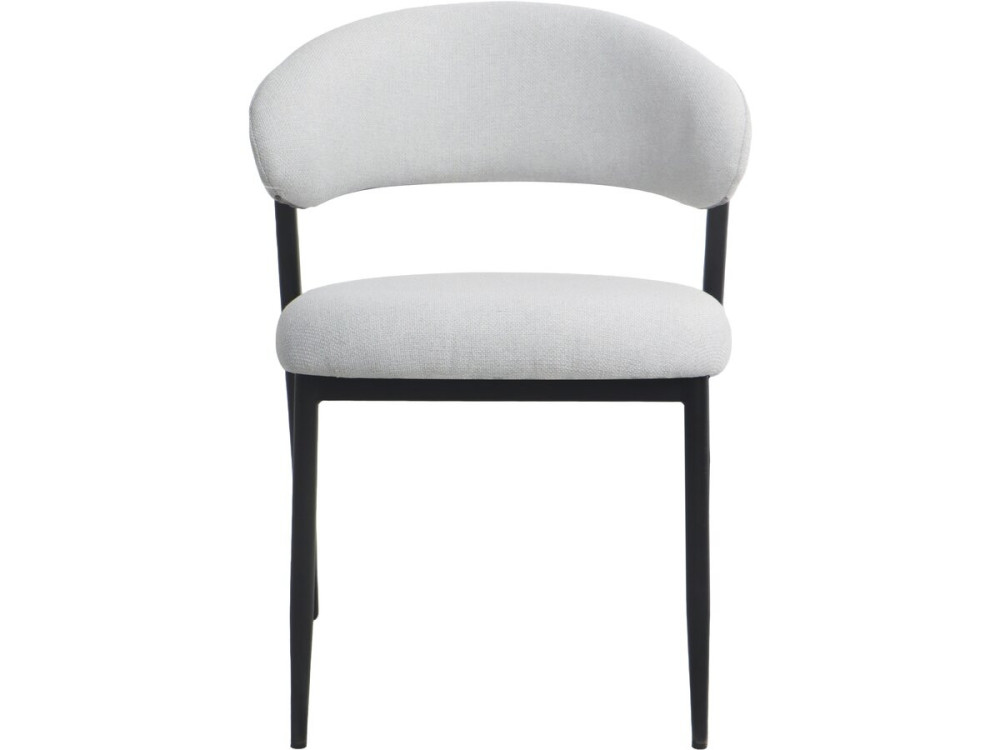 Lote de 2 sillas de comedor de tela y metal «Edena» - Gris claro