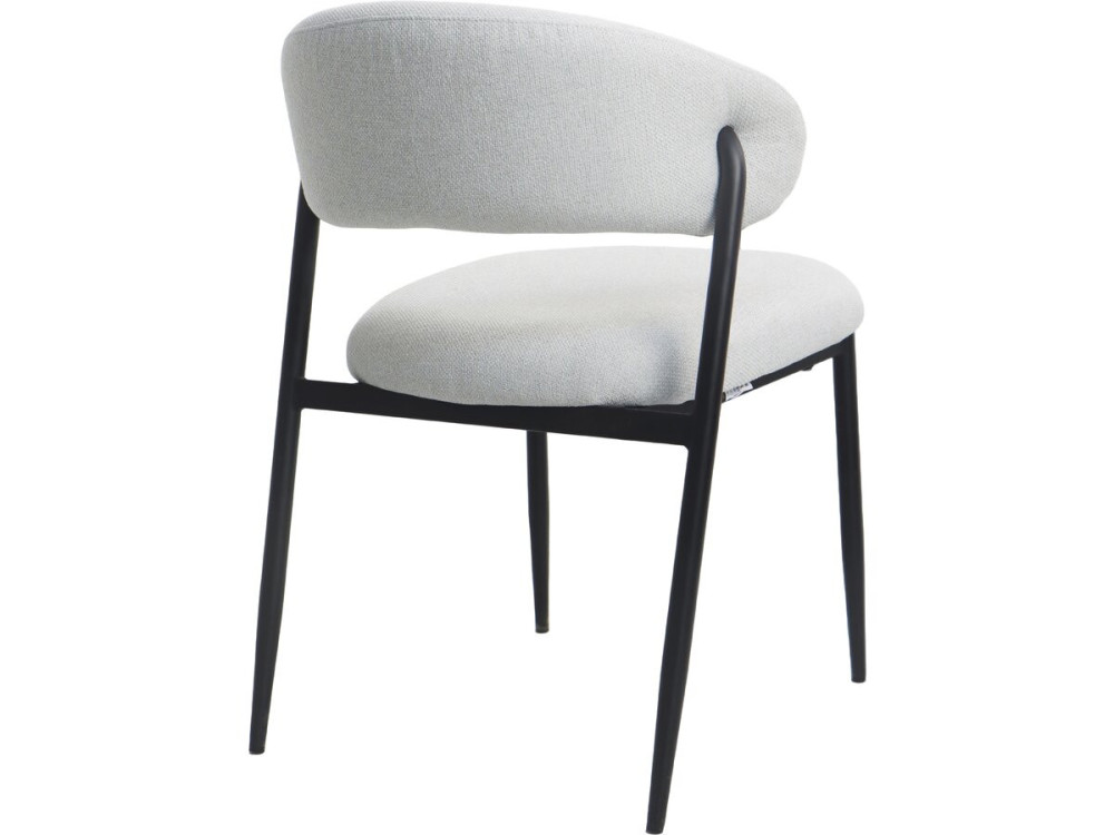 Lote de 2 sillas de comedor de tela y metal «Edena» - Gris claro