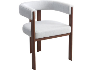 Sillón de comedor imitación madera «Neora» - Gris claro