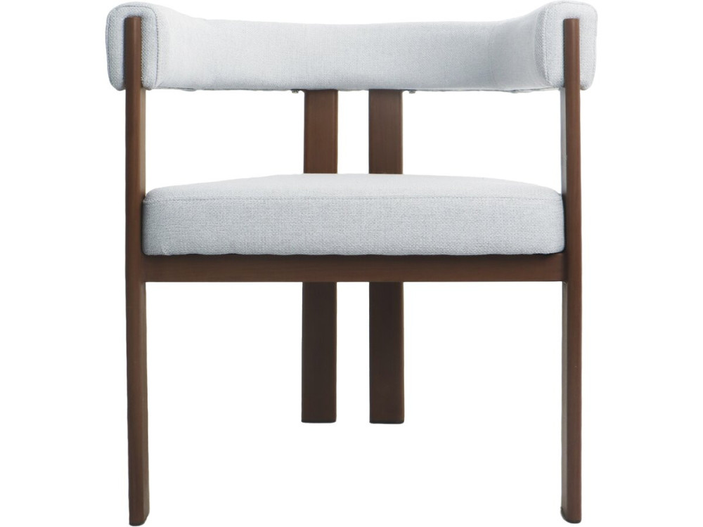 Sillón de comedor imitación madera «Neora» - Gris claro