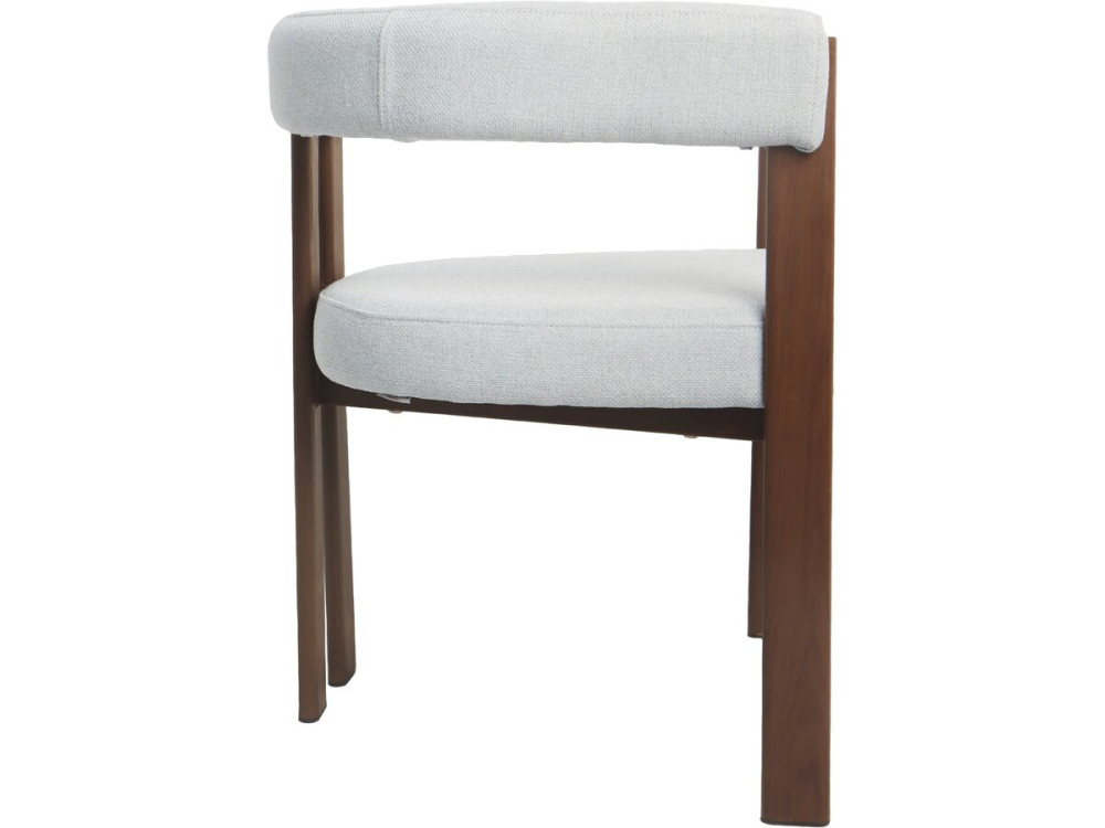 Sillón de comedor imitación madera «Neora» - Gris claro