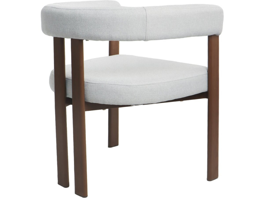 Sillón de comedor imitación madera «Neora» - Gris claro