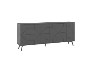 Aparador de madera "Dune" - 183 x 35 x 77 cm - Antracita