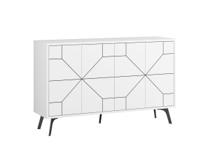 Aparador de madera "Dune" - 123 x 35 x 62 cm - Blanco