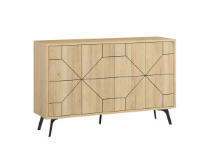 Aparador de madera "Dune" - 123 x 35 x 62 cm - Beige